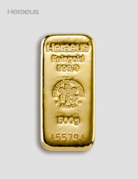 Goldbarren Gussbarren 500g